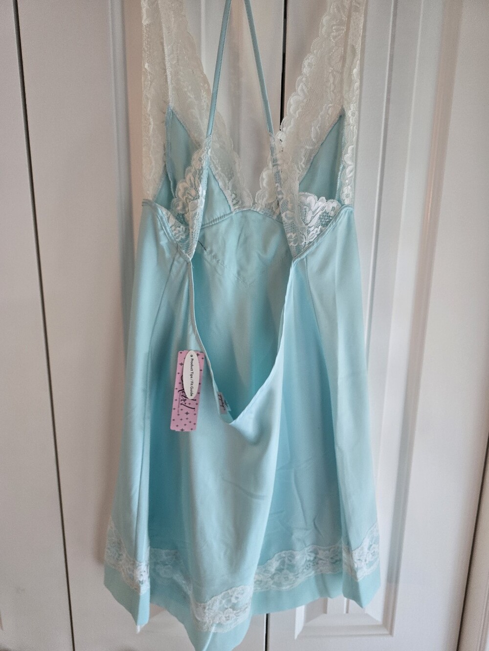 Jezebel Light Blue Lace-Trim Chemise With Adjustable Straps (NWT) - Picture 4 of 14